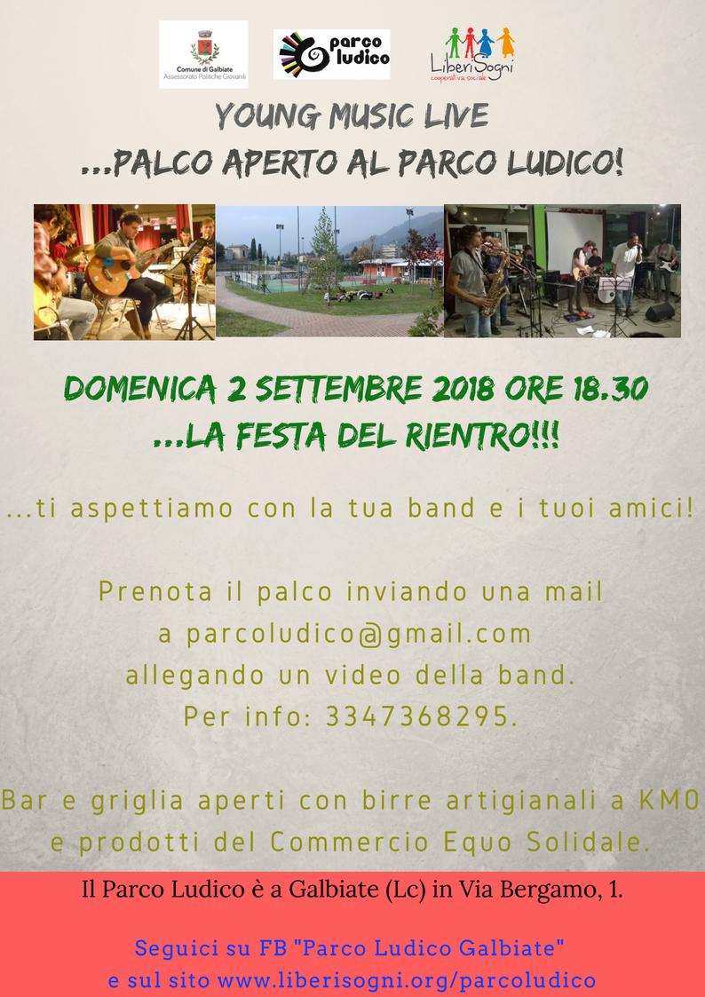 Young Music Live al Parco Ludico di Galbiate